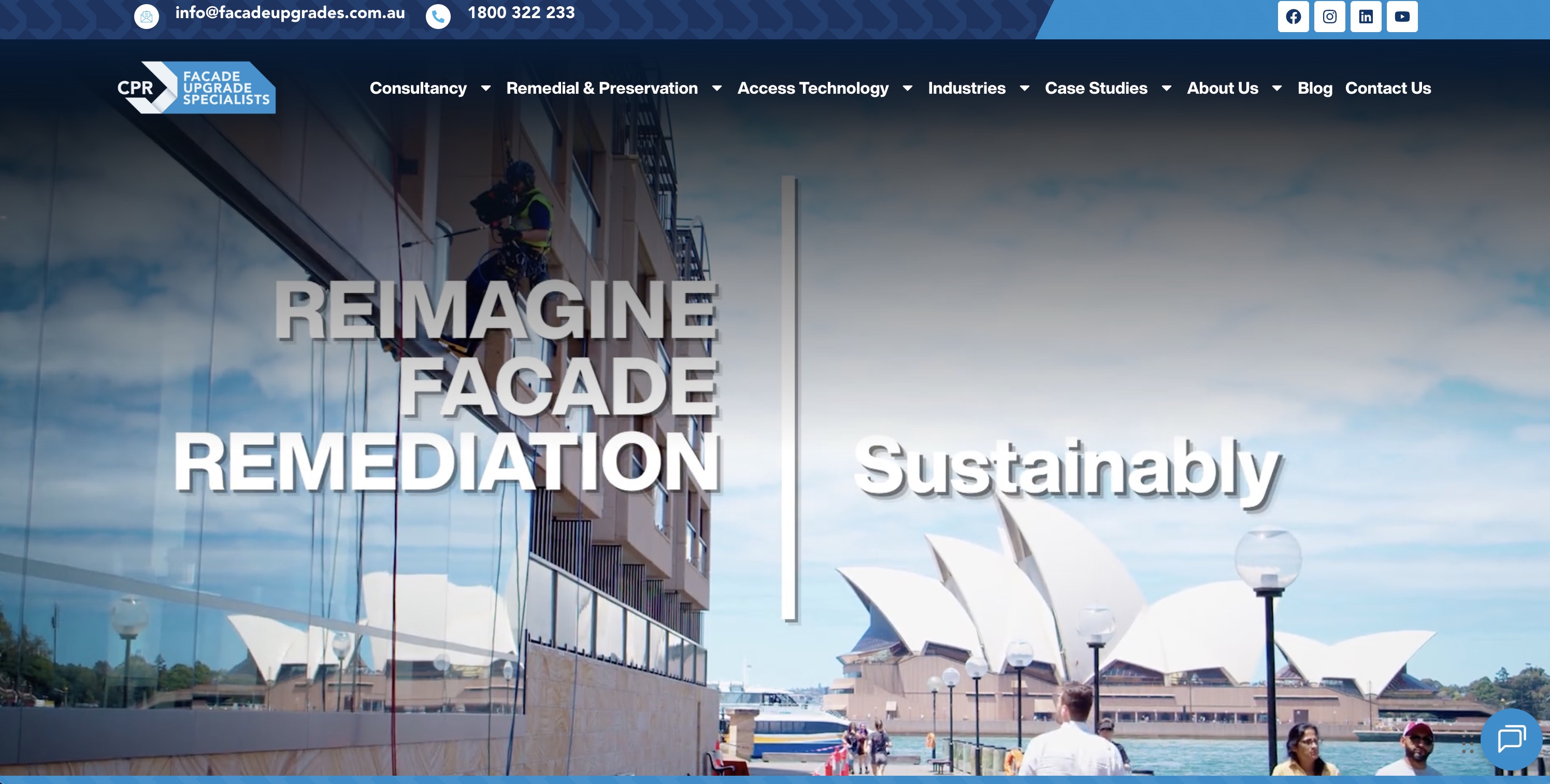 Vista del sitio web de CPR Facade Upgrades