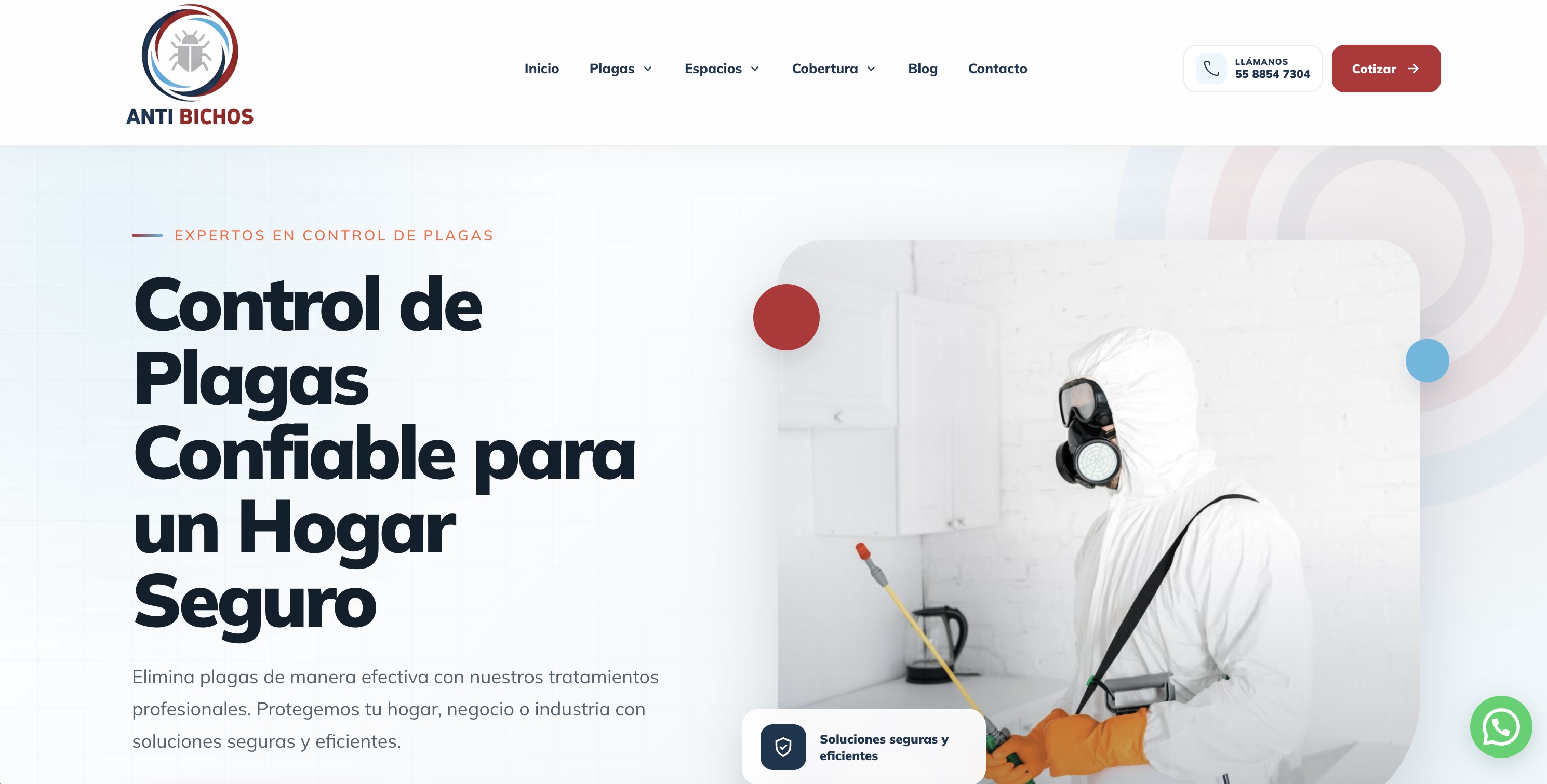 Anti-Bichos website screenshot provided for the project